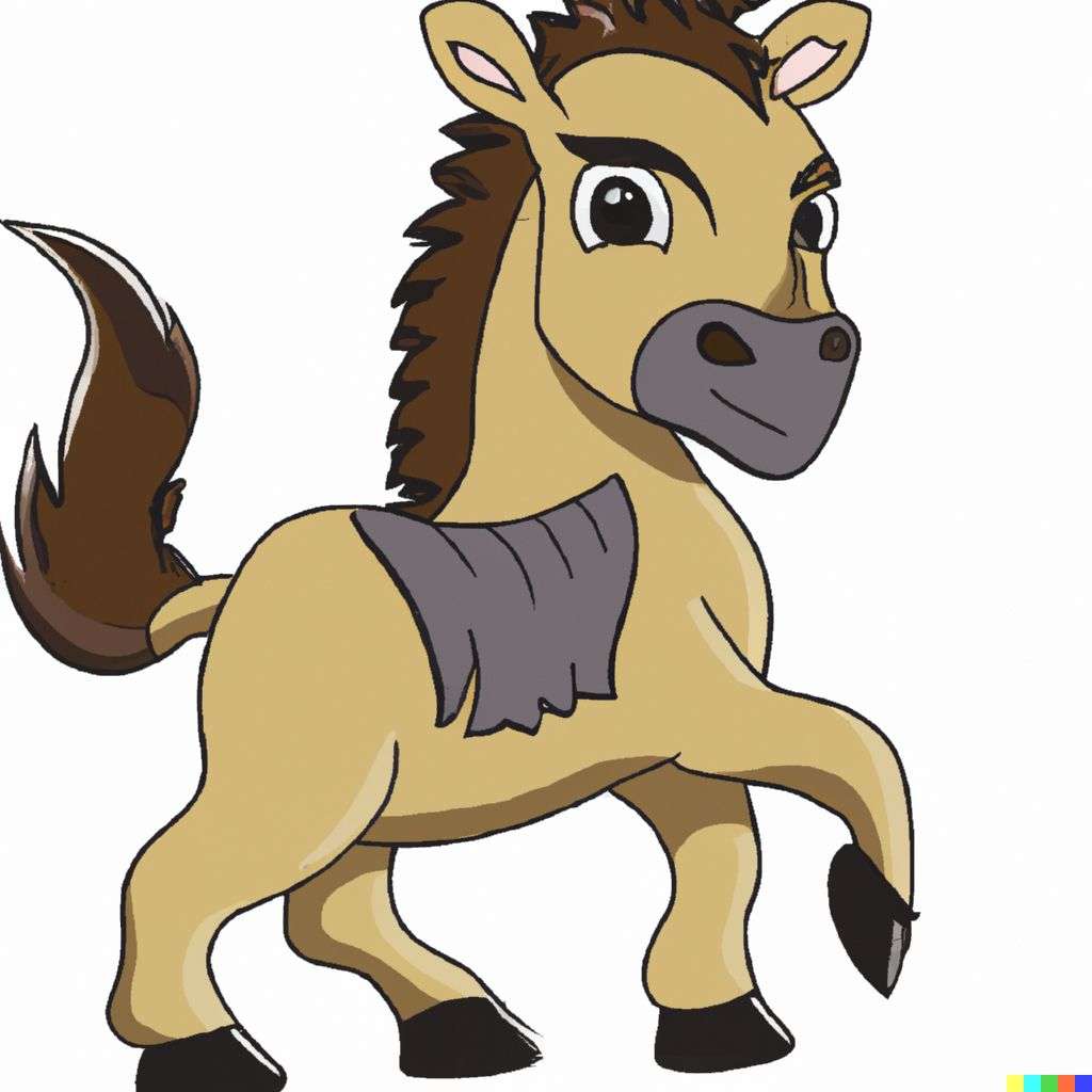 a horse, cartoon, chibi